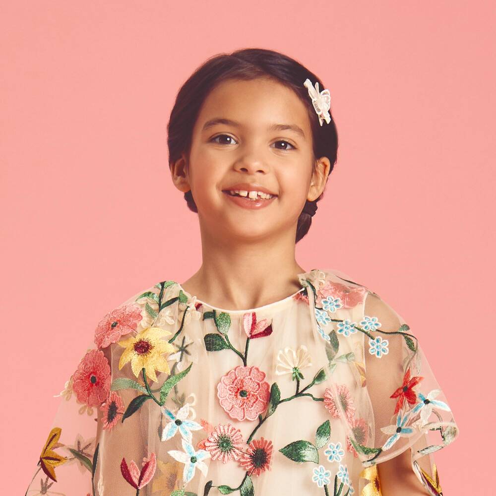 Cute Cute-Girls Ivory Butterfly Hair Clips (2 Pack) | Childrensalon