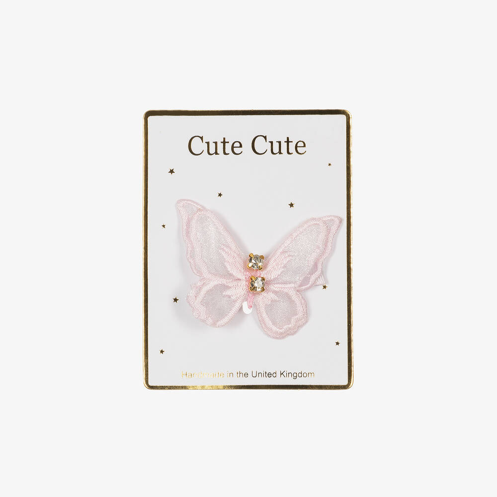 Cute Cute-Girls Pink Butterfly Hair Clip (6cm) | Childrensalon