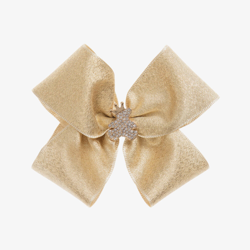 Cute Cute-Gold Bow Hairclip (10cm) | Childrensalon