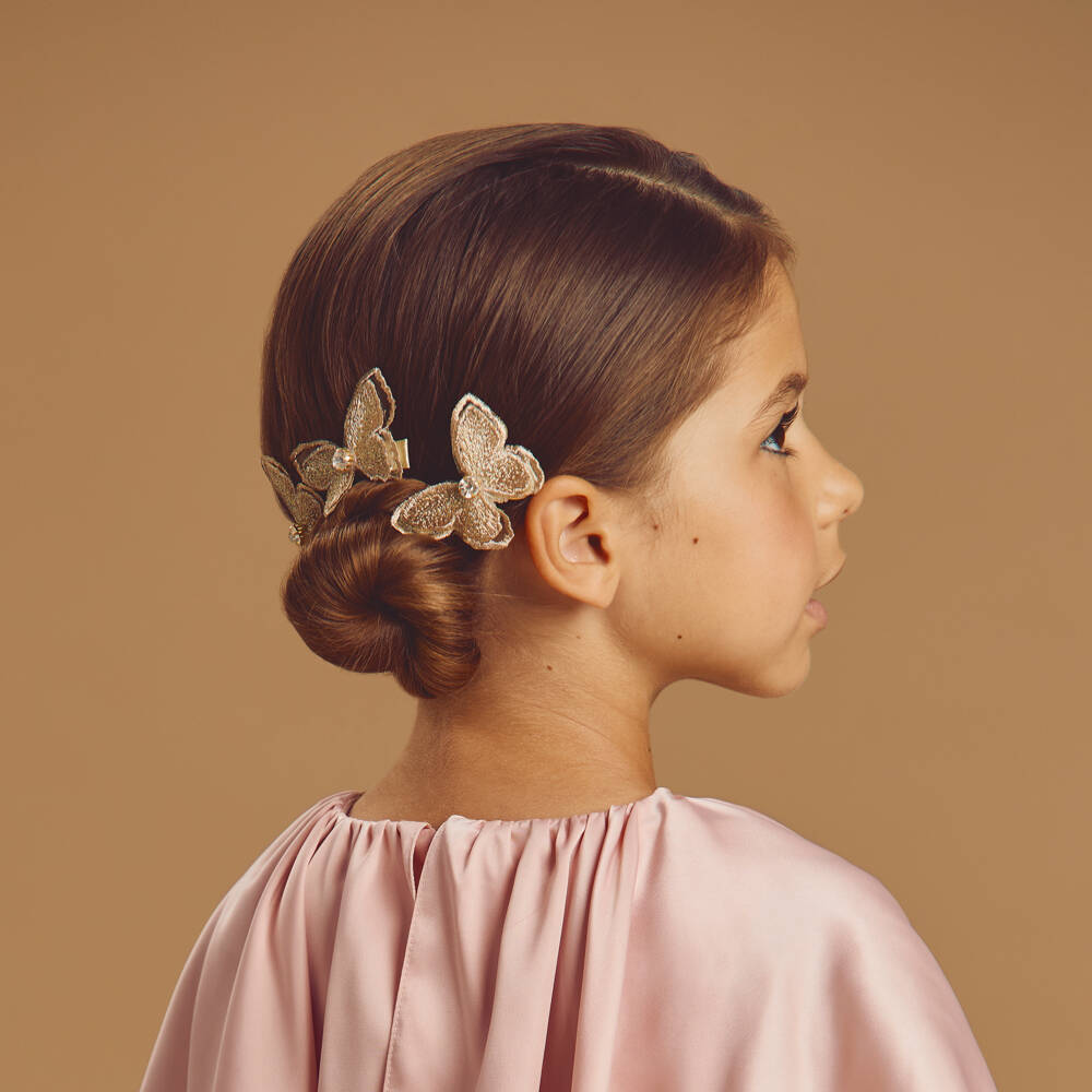 Cute Cute-Gold Butterfly Hair Clip (4cm) | Childrensalon