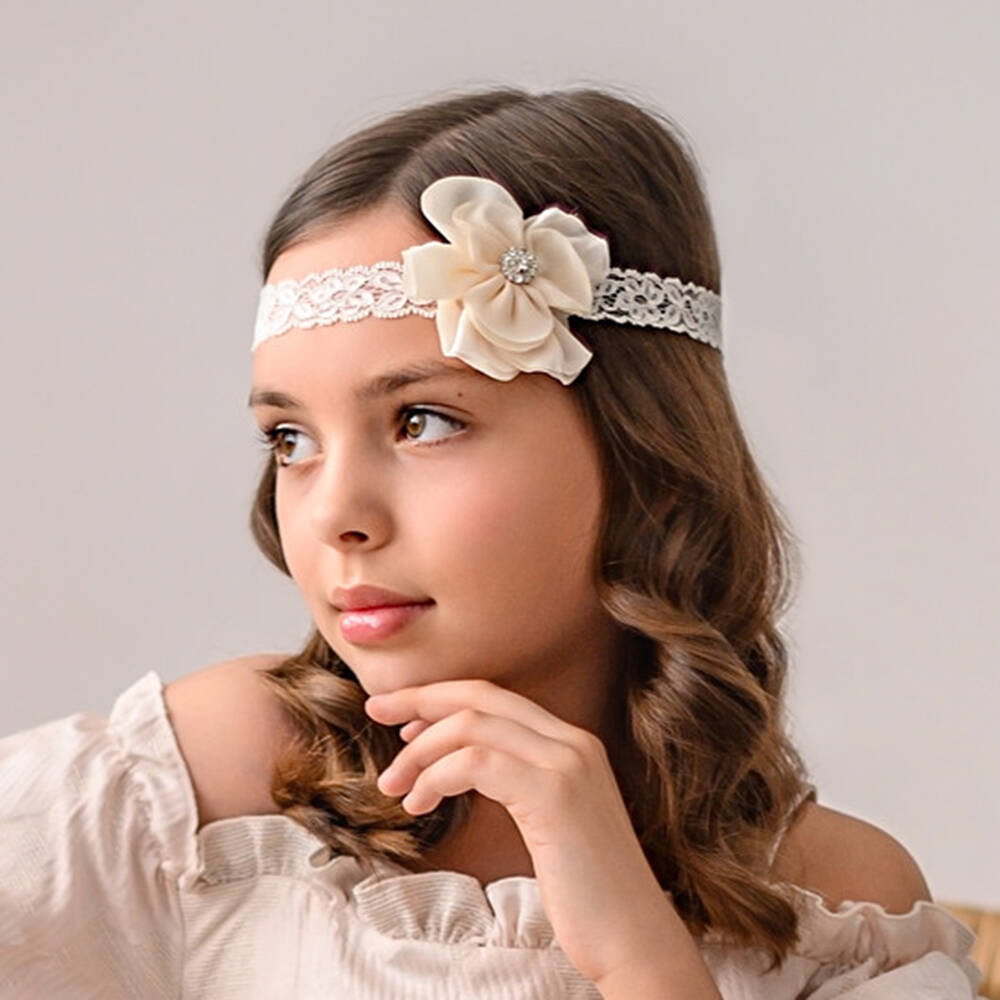 Cute Cute-Ivory Chiffon Flower Headband | Childrensalon