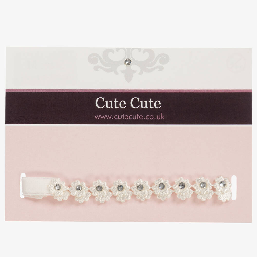 Cute Cute-Ivory Satin Flower Headband | Childrensalon