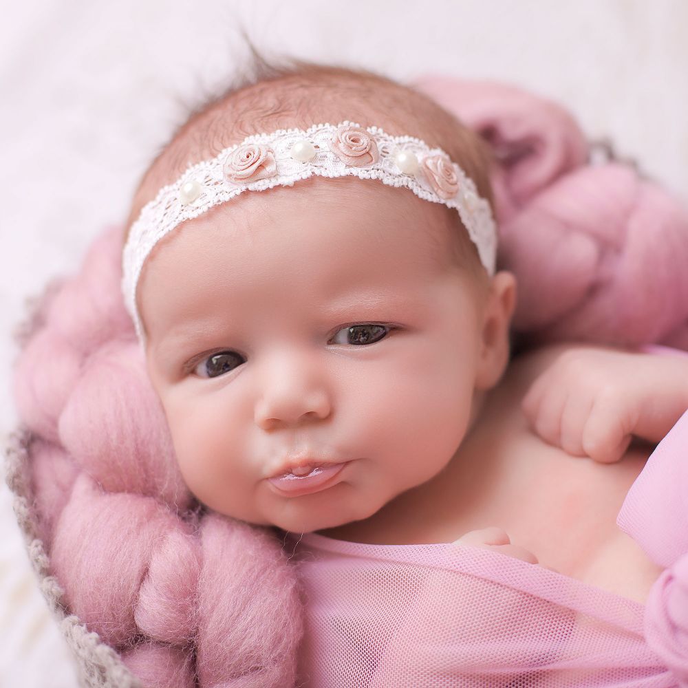 Cute Cute-Pink Rose & Pearl Headband | Childrensalon