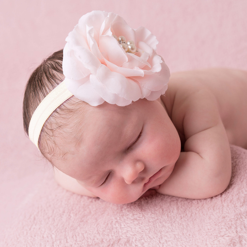 Cute Cute-Pink Silk Rose with Diamanté & Pearl Headband | Childrensalon
