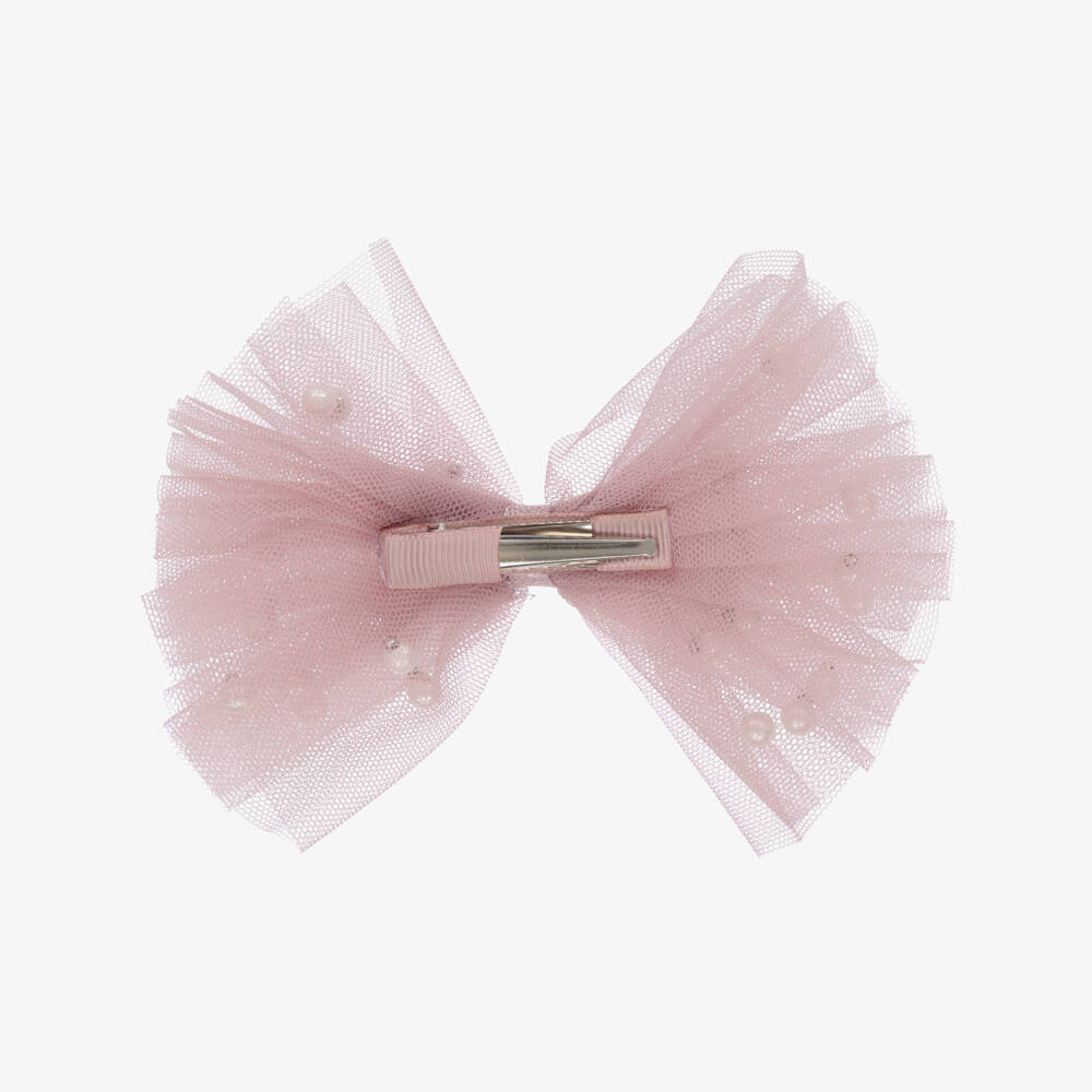 Cute Cute-Pink Tulle Bow Hair Clip (12cm) | Childrensalon