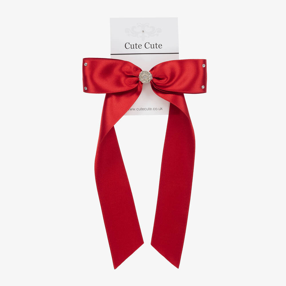Cute Cute-Red Bow Hair Clip (13cm) | Childrensalon