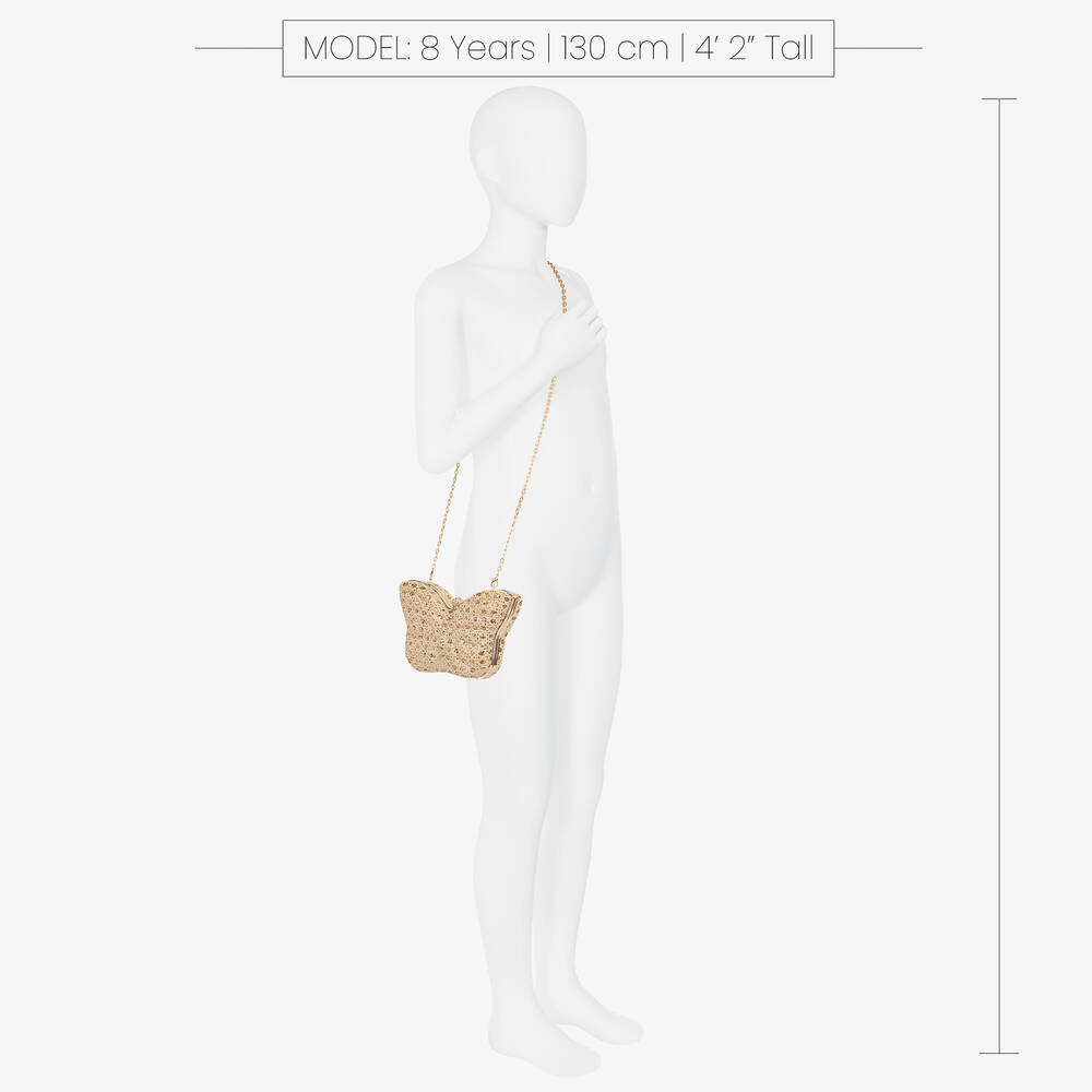 David Charles-Girls Gold Butterfly Bag (14cm) | Childrensalon