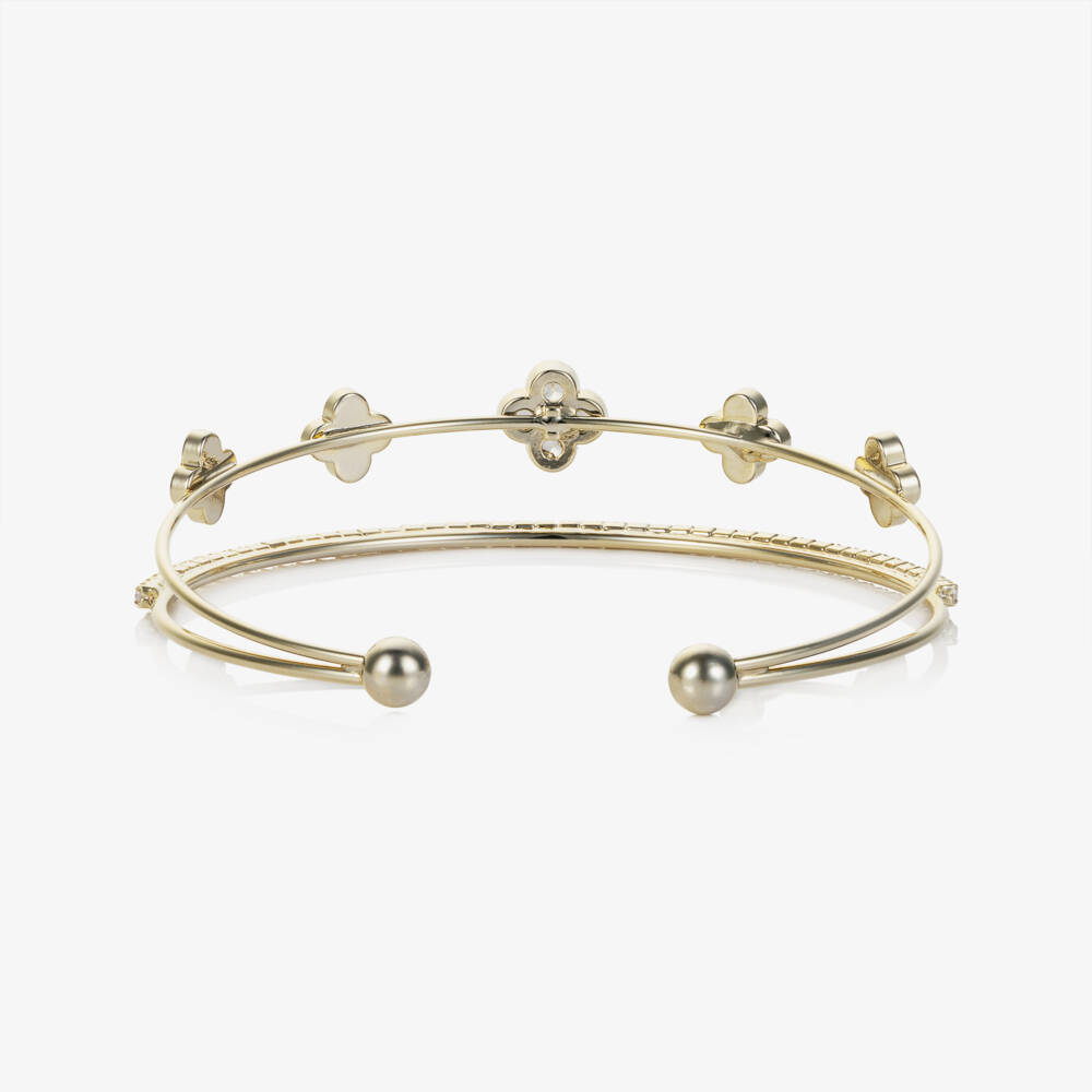 David Charles-Girls Gold Clover Bracelet | Childrensalon