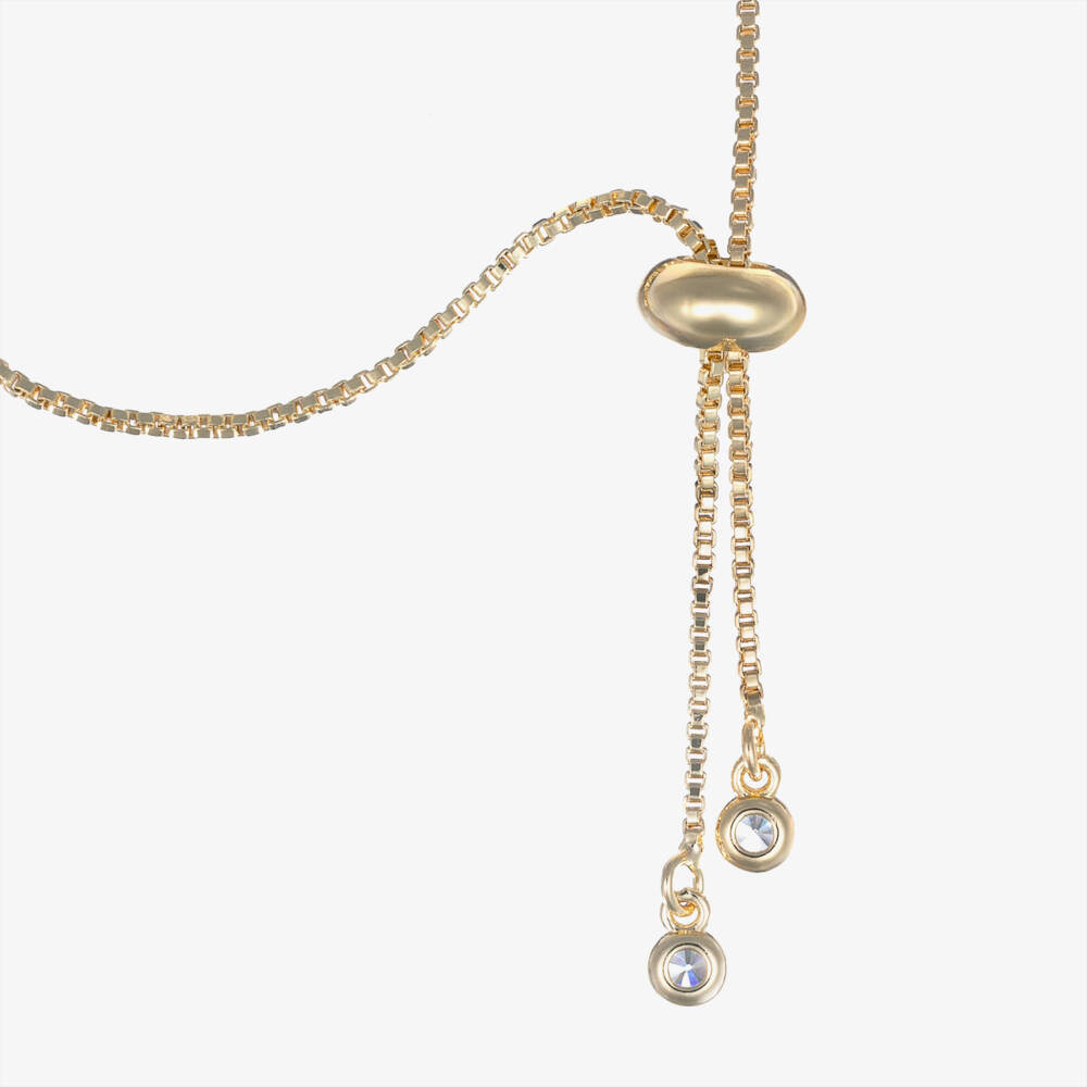 David Charles-Girls Gold & Pink Clover Bracelet | Childrensalon