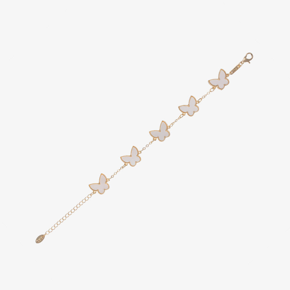David Charles-Girls Gold Tone Ivory Butterfly Bracelet | Childrensalon