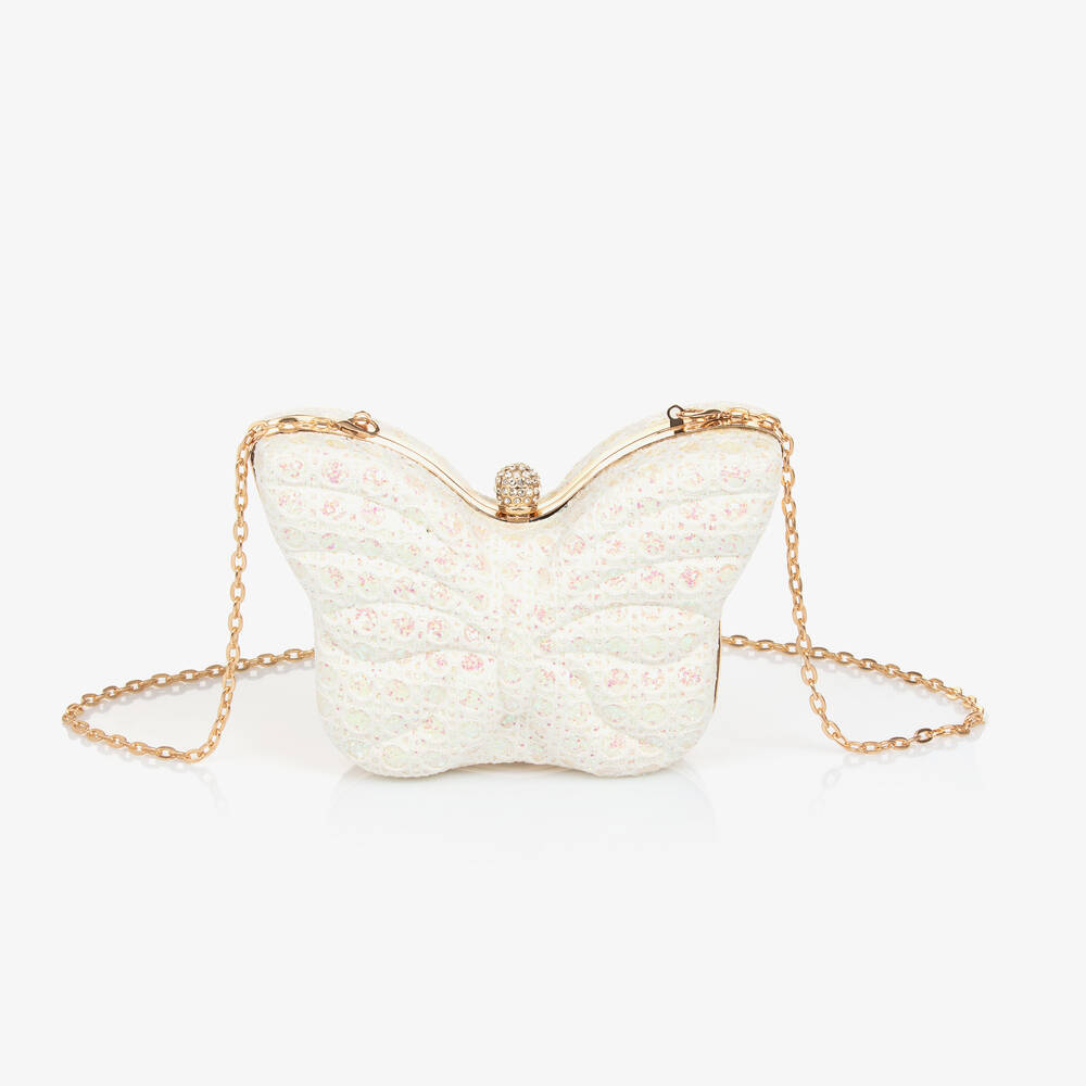 David Charles-Girls Ivory Butterfly Bag (14cm) | Childrensalon