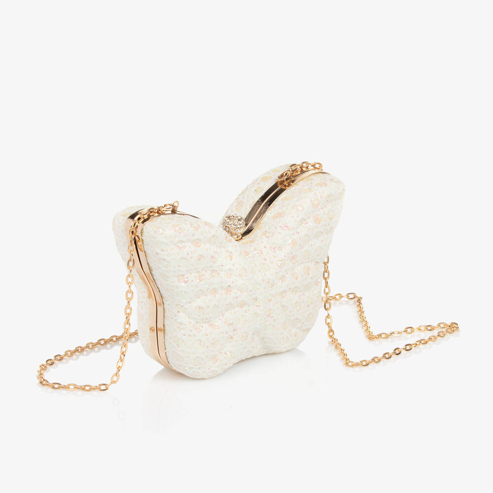 David Charles-Girls Ivory Butterfly Bag (14cm) | Childrensalon