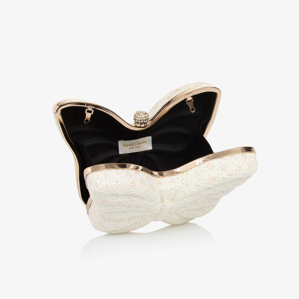 David Charles-Girls Ivory Butterfly Bag (14cm) | Childrensalon