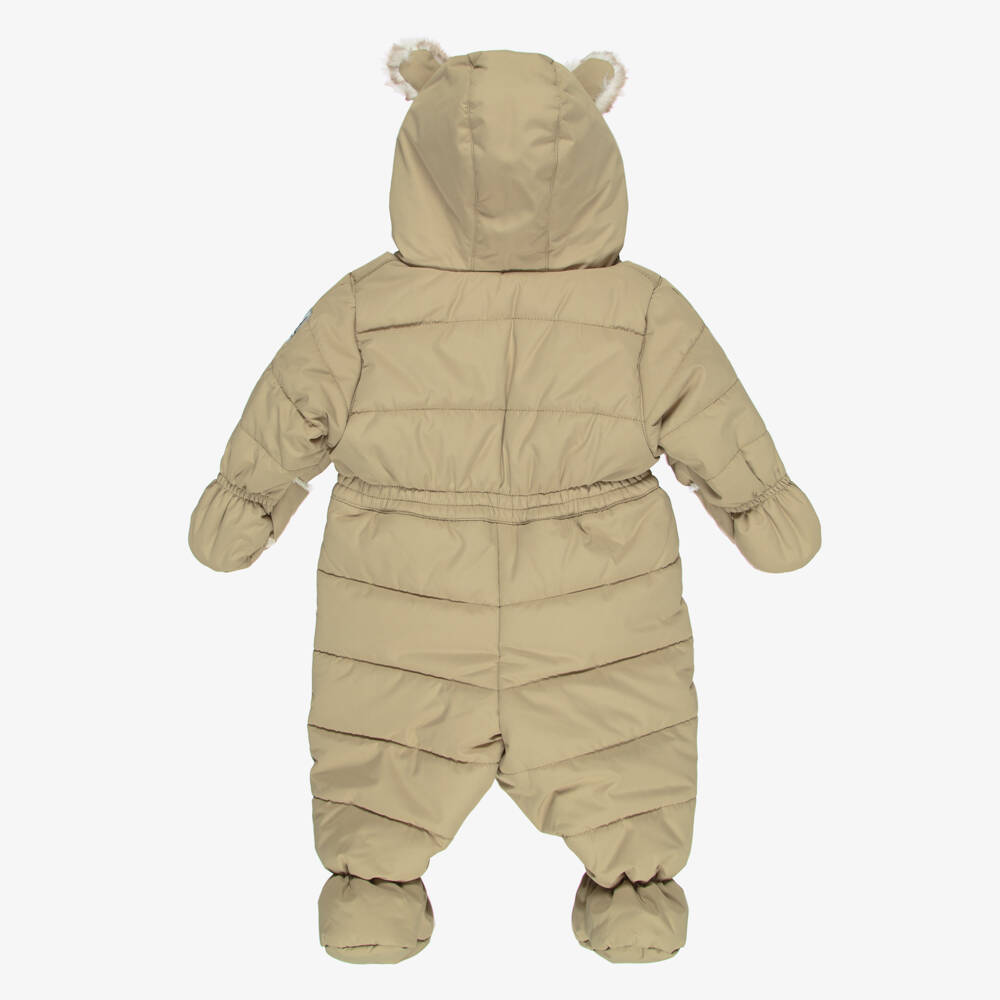 Deux par Deux-Beige Technical Baby Snowsuit | Childrensalon