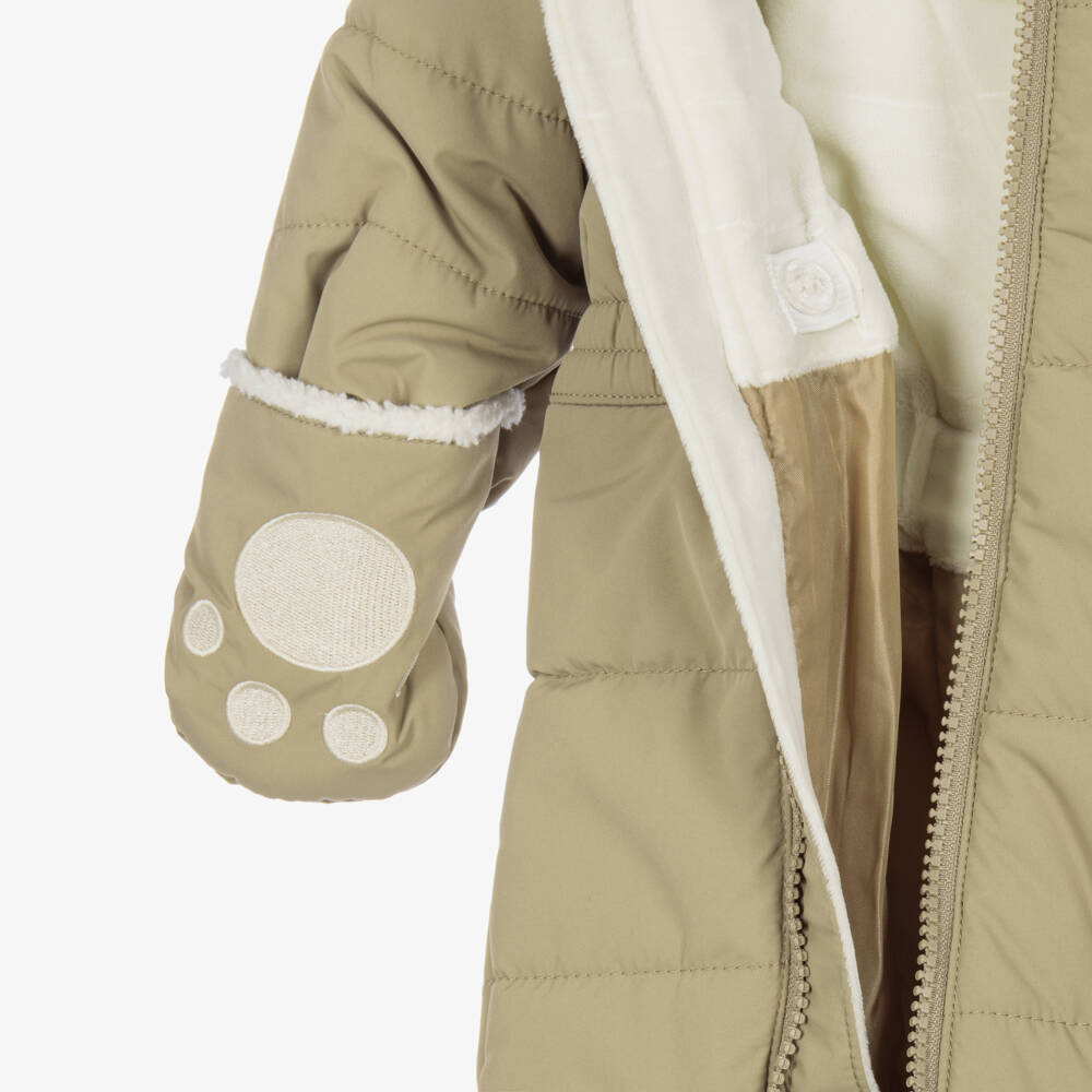 Deux par Deux-Beige Technical Baby Snowsuit | Childrensalon