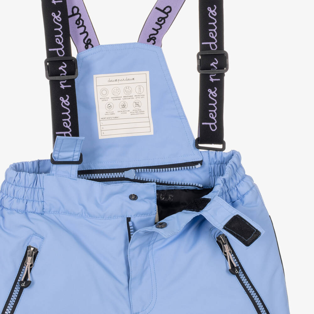 Deux par Deux-Blue & Pink Mountain Print Technical Snowsuit | Childrensalon