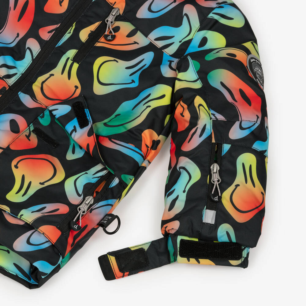 Deux par Deux-Boys Black & Multicolour Smiling Faces Snowsuit | Childrensalon
