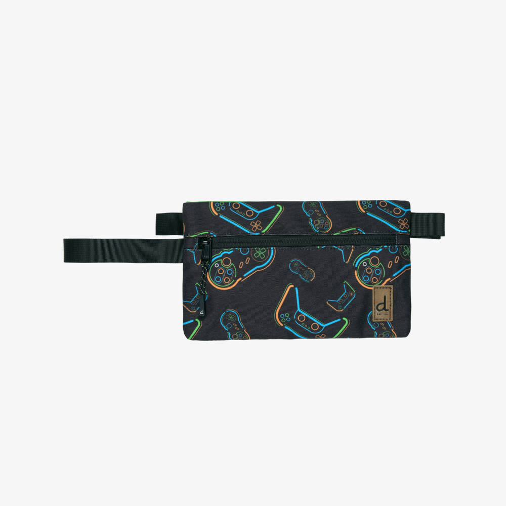 Deux par Deux-Boys Black Video Game Print Pencil Case (23cm) | Childrensalon