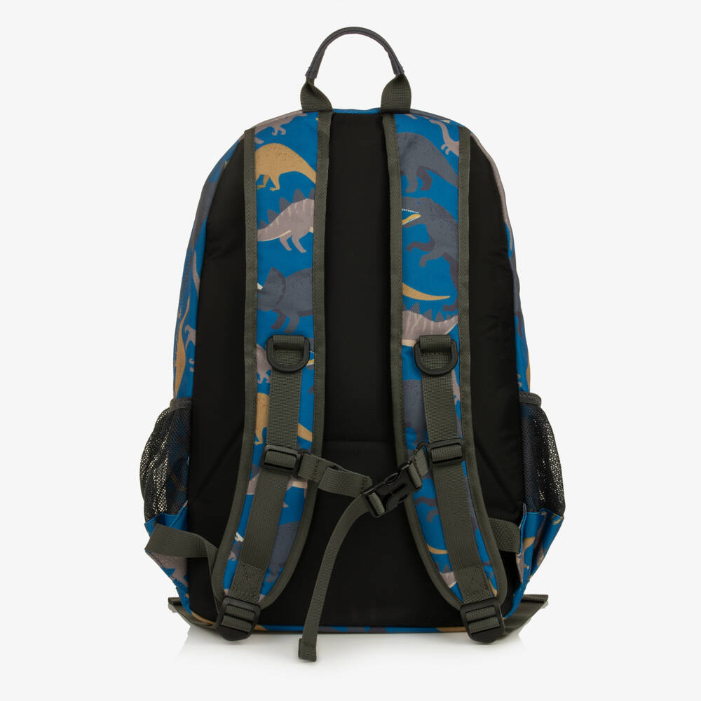 Deux par Deux-Boys Blue & Beige Dino Print Backpack (46cm) | Childrensalon