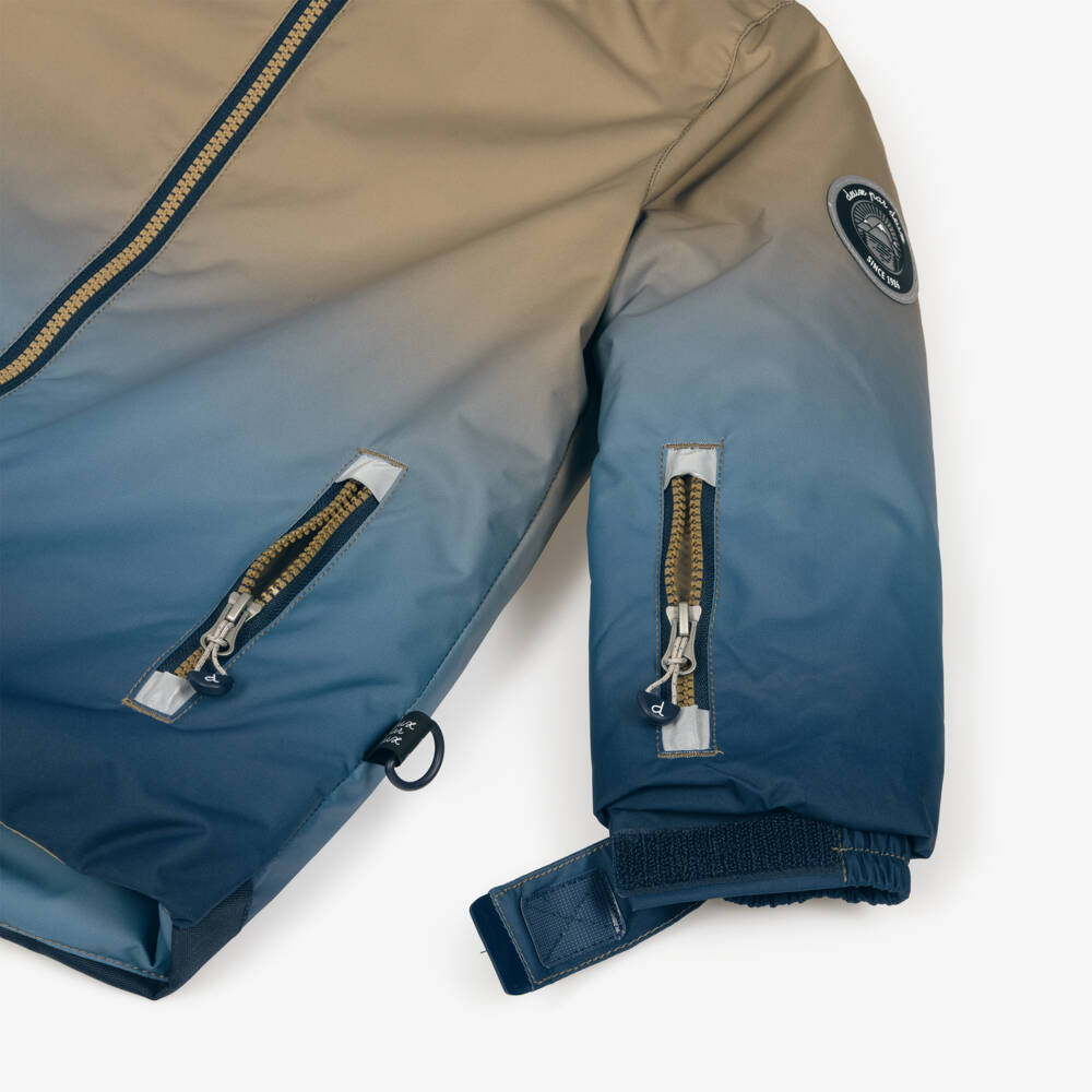 Deux par Deux-Boys Blue & Beige Mountain Scene Snowsuit | Childrensalon