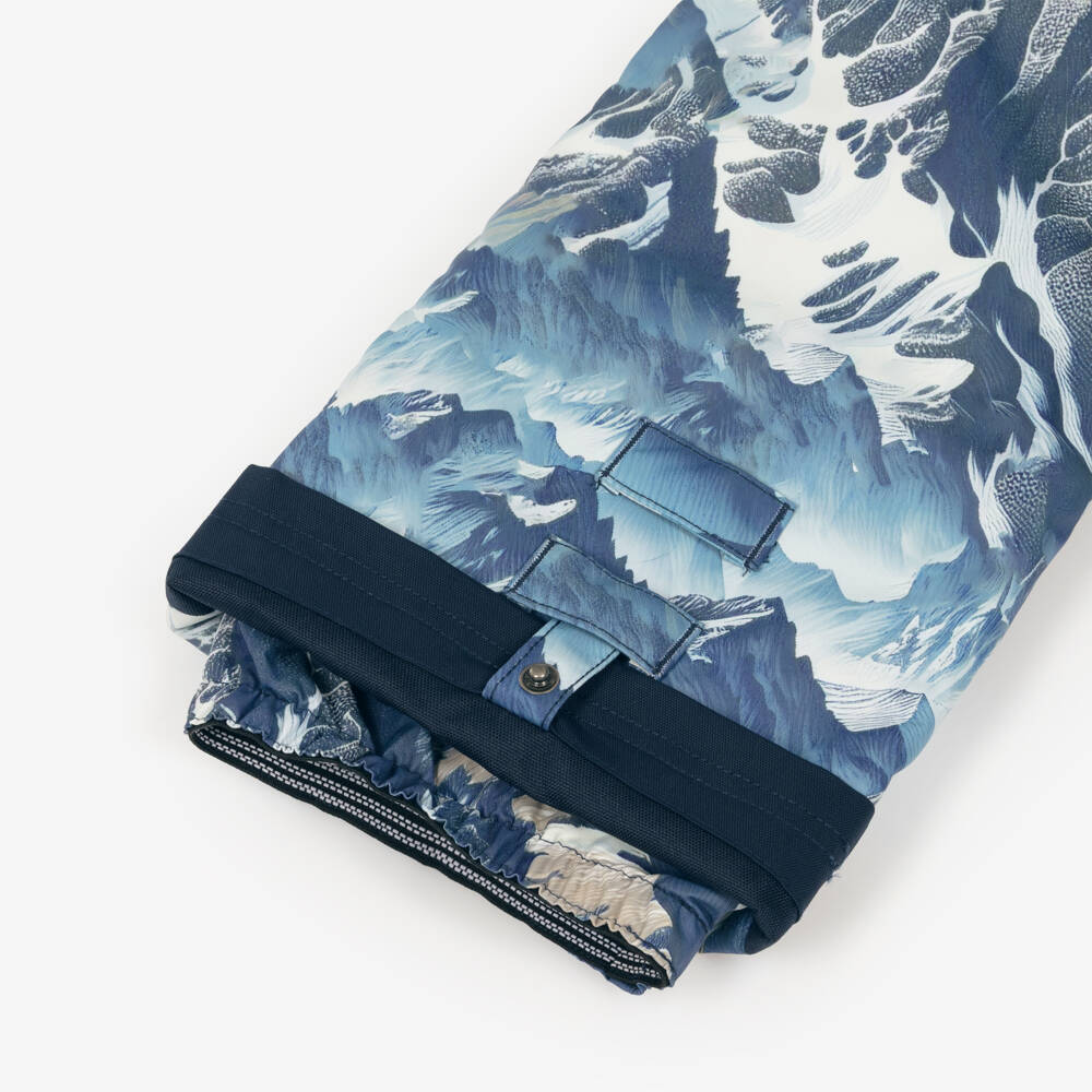 Deux par Deux-Boys Blue & Beige Mountain Scene Snowsuit | Childrensalon