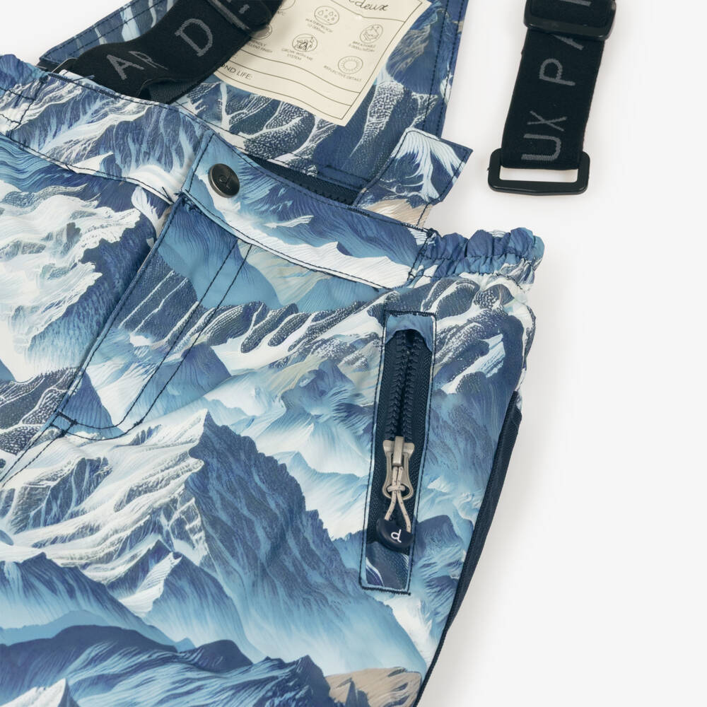 Deux par Deux-Boys Blue & Beige Mountain Scene Snowsuit | Childrensalon