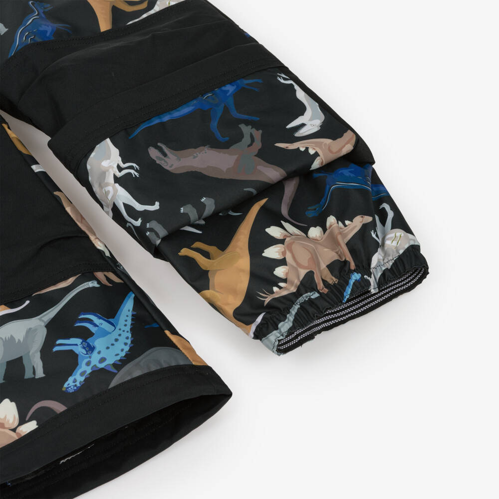 Deux par Deux-Boys Blue & Black Dinosaur Print Snowsuit  | Childrensalon