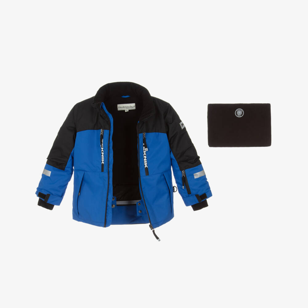 Deux par Deux-Boys Bright Blue & Black Teknik Snowsuit | Childrensalon