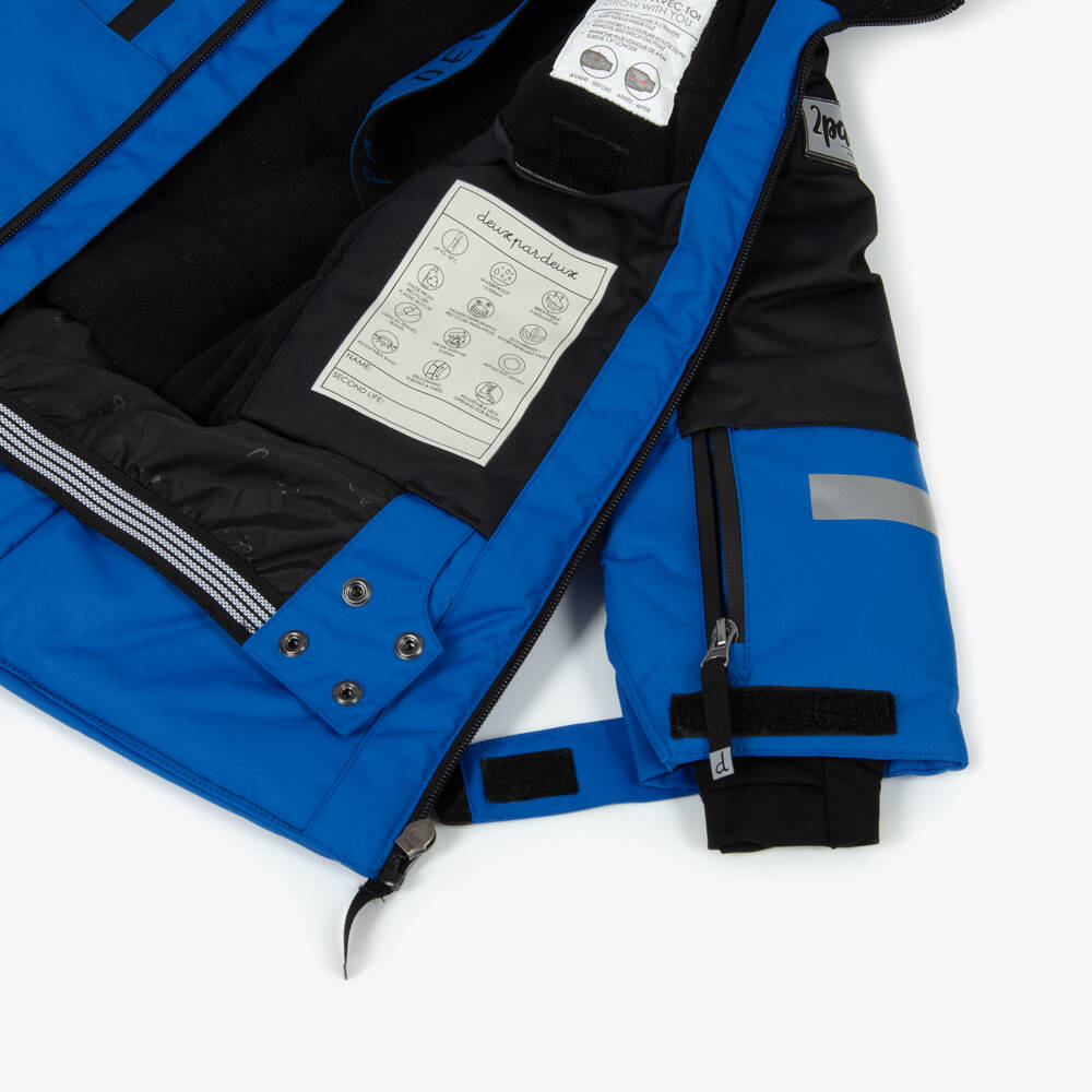 Deux par Deux-Boys Bright Blue & Black Teknik Snowsuit | Childrensalon