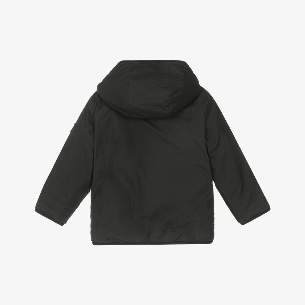 Deux par Deux-Boys Green & Black Reversible Zip-Up Jacket | Childrensalon
