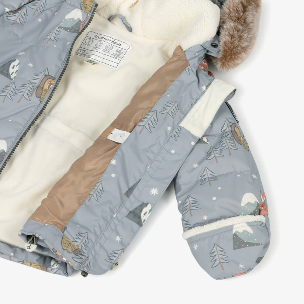 Deux par Deux-Boys Grey Arctic Animal Print Snowsuit | Childrensalon
