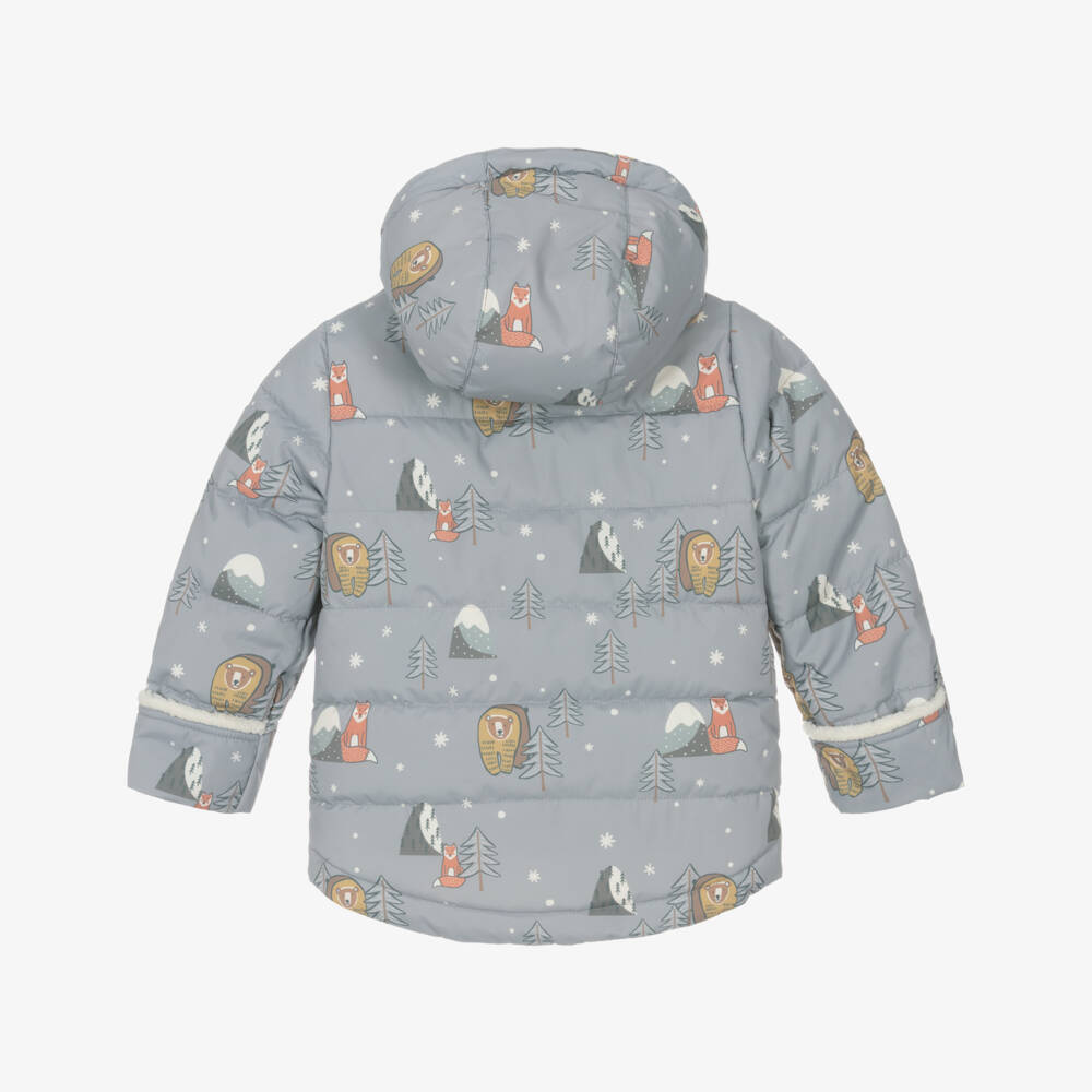 Deux par Deux-Boys Grey Arctic Animal Print Snowsuit | Childrensalon