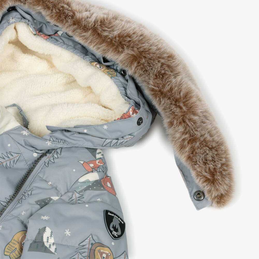 Deux par Deux-Boys Grey Arctic Animal Print Snowsuit | Childrensalon