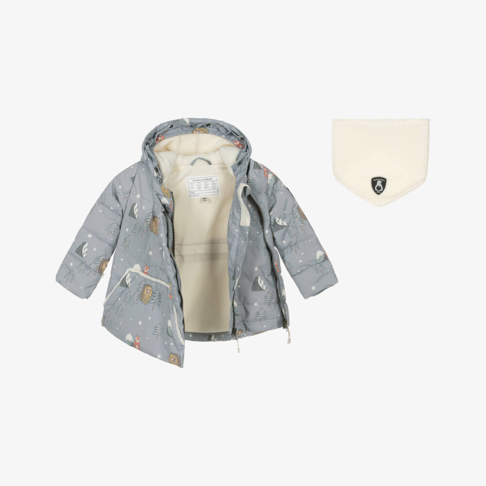 Deux par Deux-Boys Grey Arctic Animal Print Snowsuit | Childrensalon