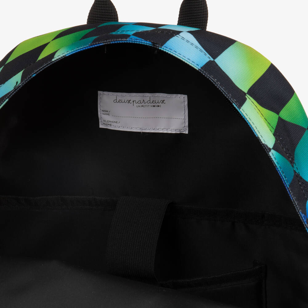 Deux par Deux-Boys Multicolour Check Print Backpack (46cm) | Childrensalon