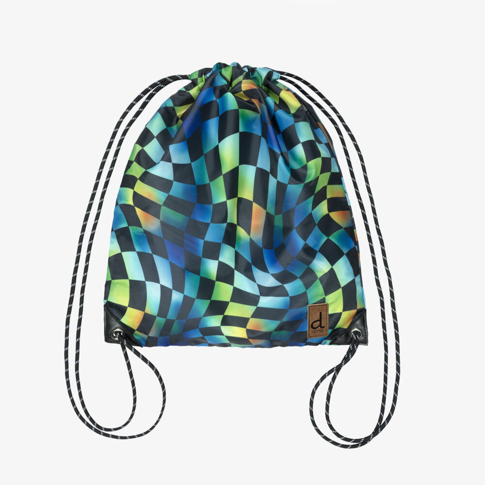 Deux par Deux-Boys Multicolour Check Print Drawstring Backpack (39cm) | Childrensalon