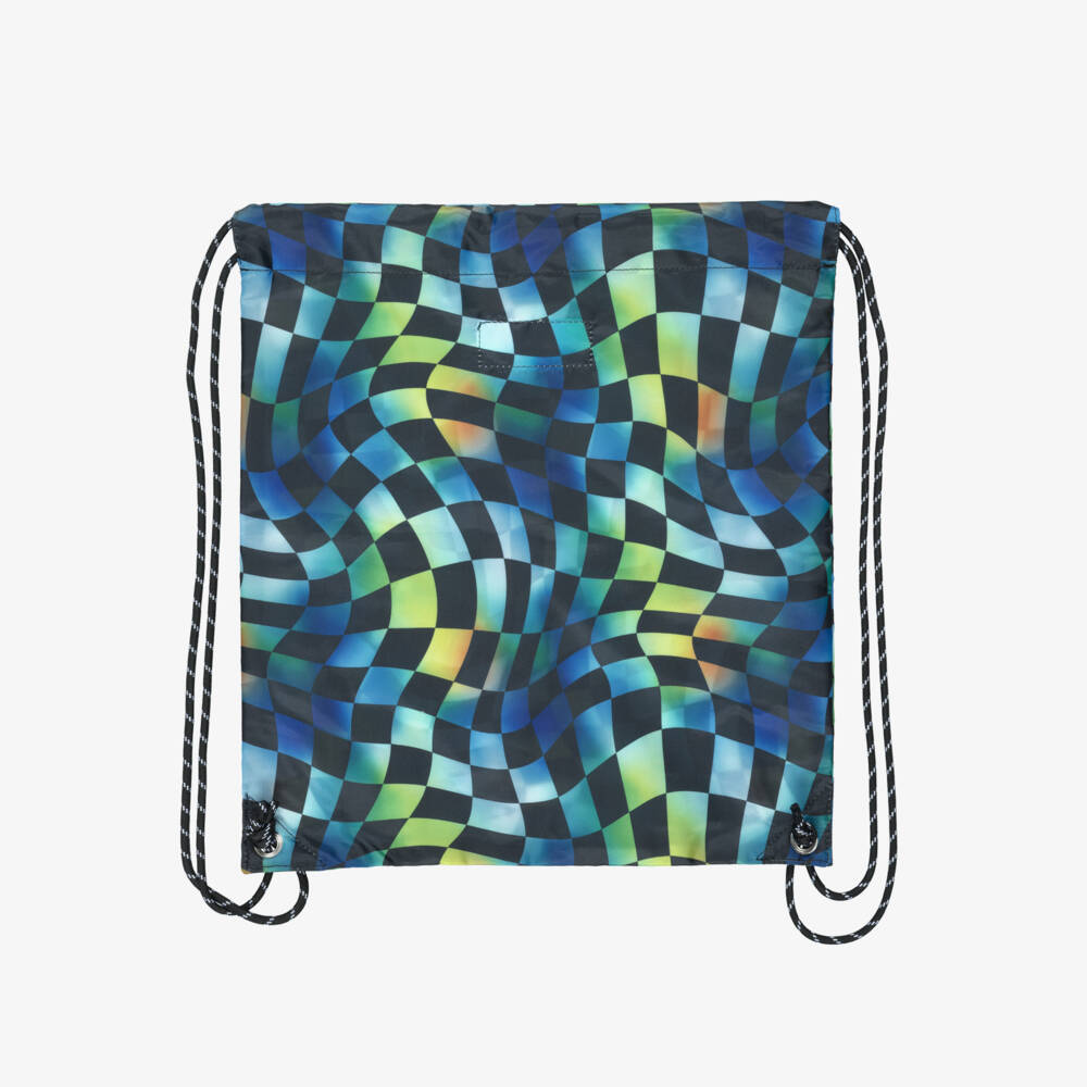 Deux par Deux-Boys Multicolour Check Print Drawstring Backpack (39cm) | Childrensalon