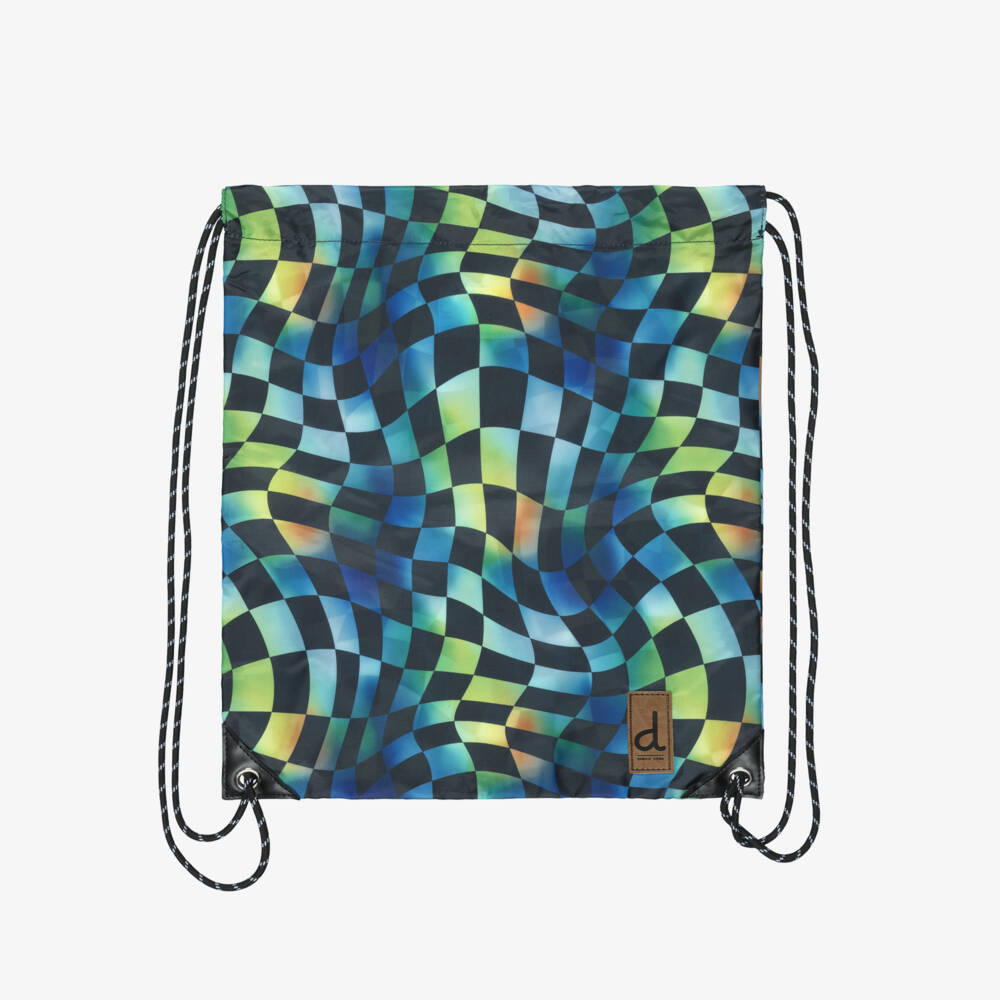 Deux par Deux-Boys Multicolour Check Print Drawstring Backpack (39cm) | Childrensalon