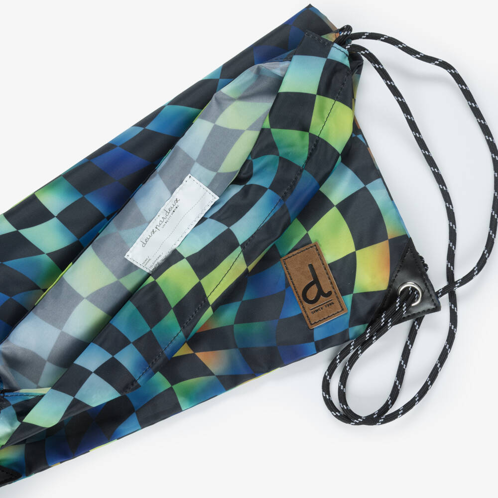 Deux par Deux-Boys Multicolour Check Print Drawstring Backpack (39cm) | Childrensalon