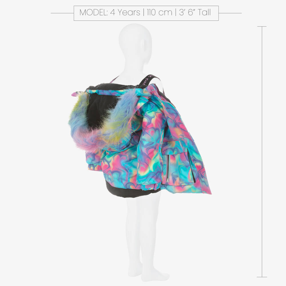 Deux par Deux-Girls Black & Blue Abstract Heart Print Snowsuit | Childrensalon