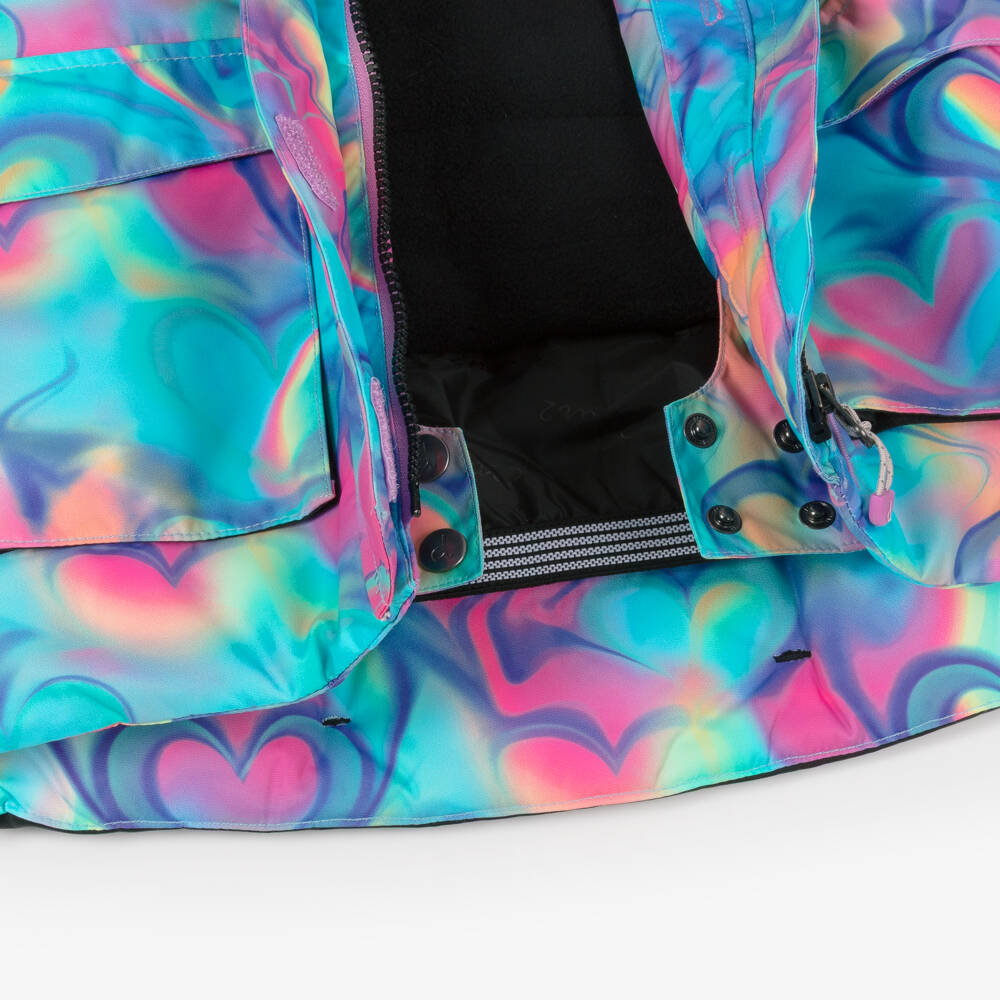 Deux par Deux-Girls Black & Blue Abstract Heart Print Snowsuit | Childrensalon