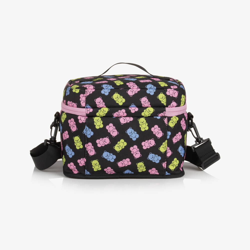 Deux par Deux-Girls Black Gummy Bear Print Lunch Bag (25cm) | Childrensalon