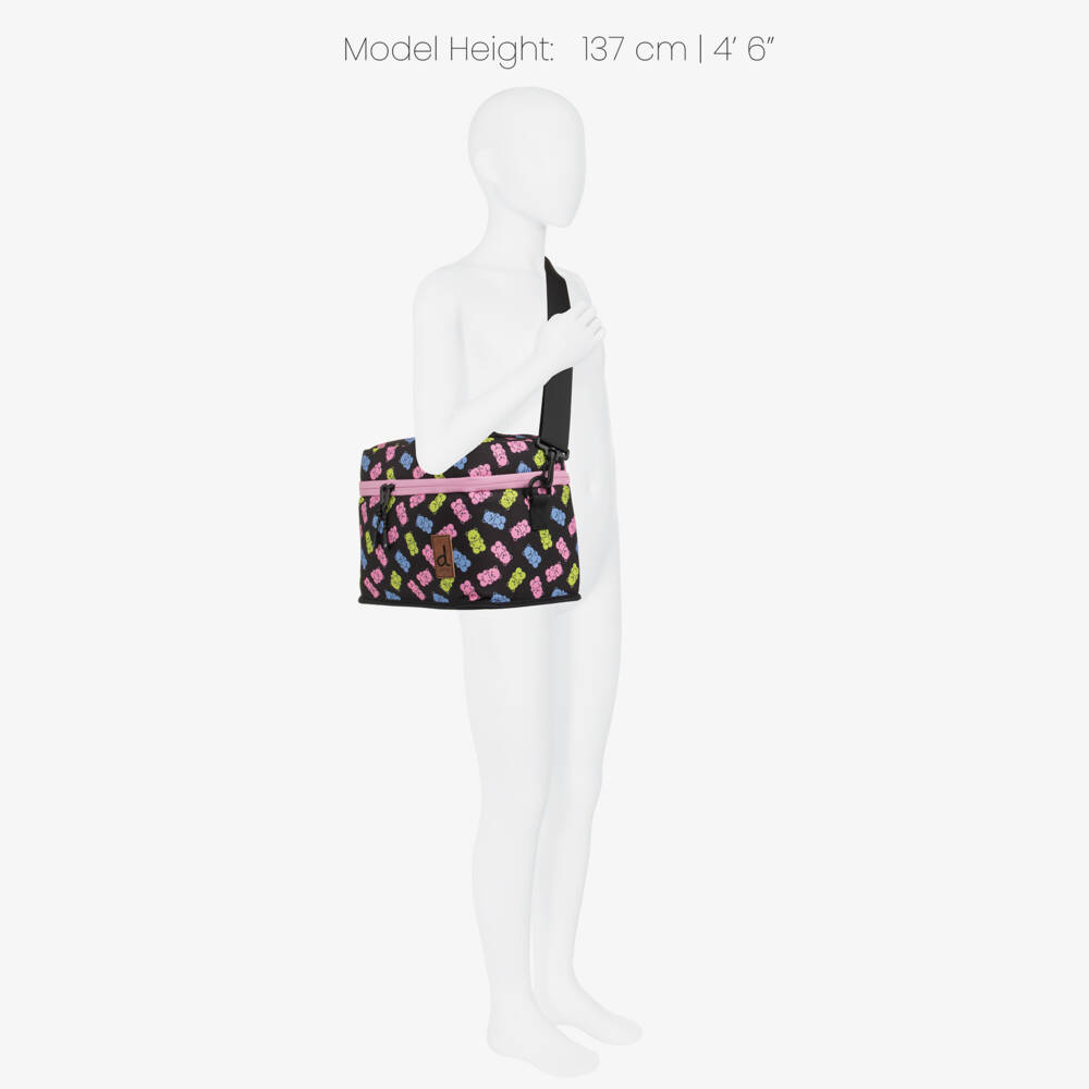 Deux par Deux-Girls Black Gummy Bear Print Lunch Bag (25cm) | Childrensalon