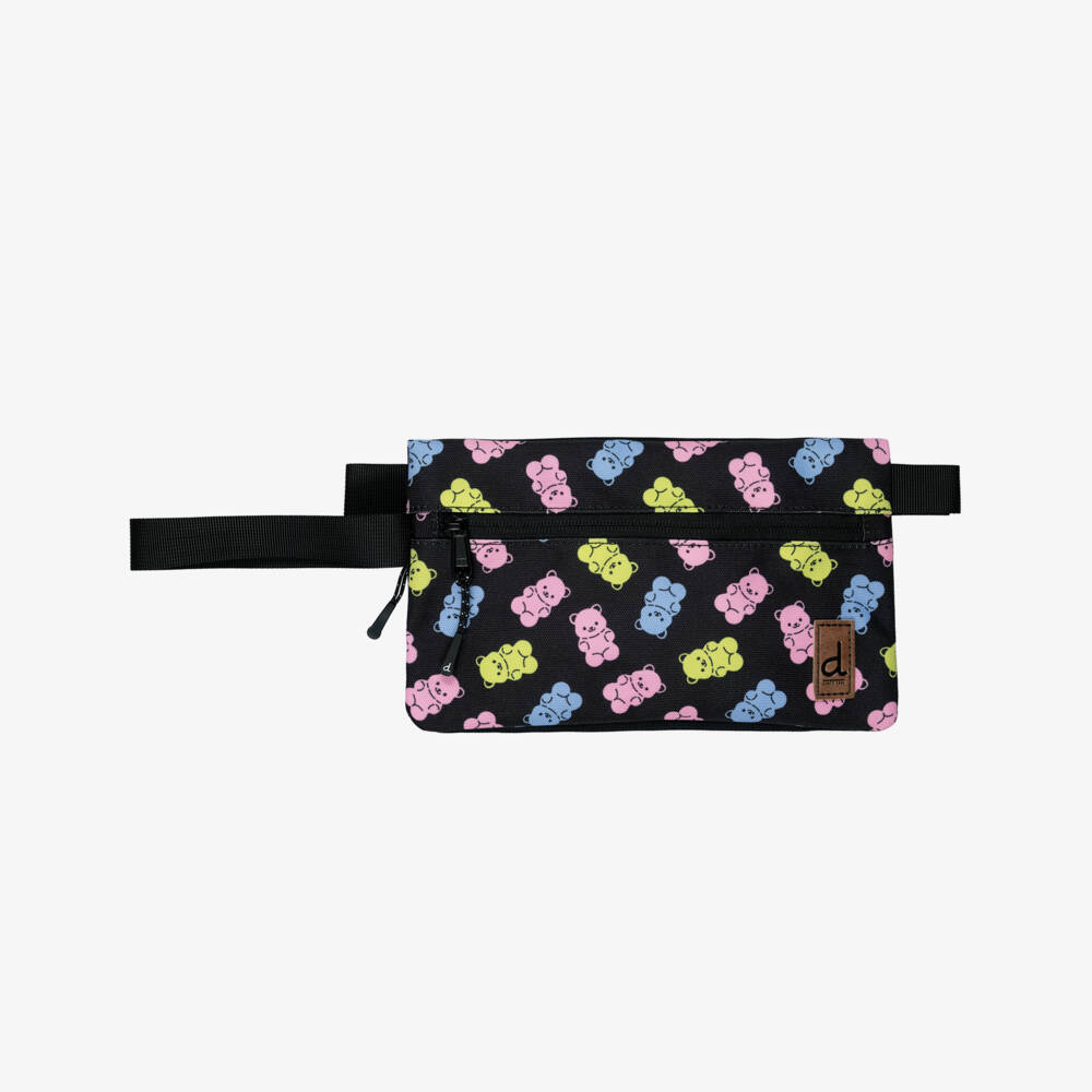 Deux par Deux-Girls Black Gummy Bear Print Pencil Case (23cm) | Childrensalon