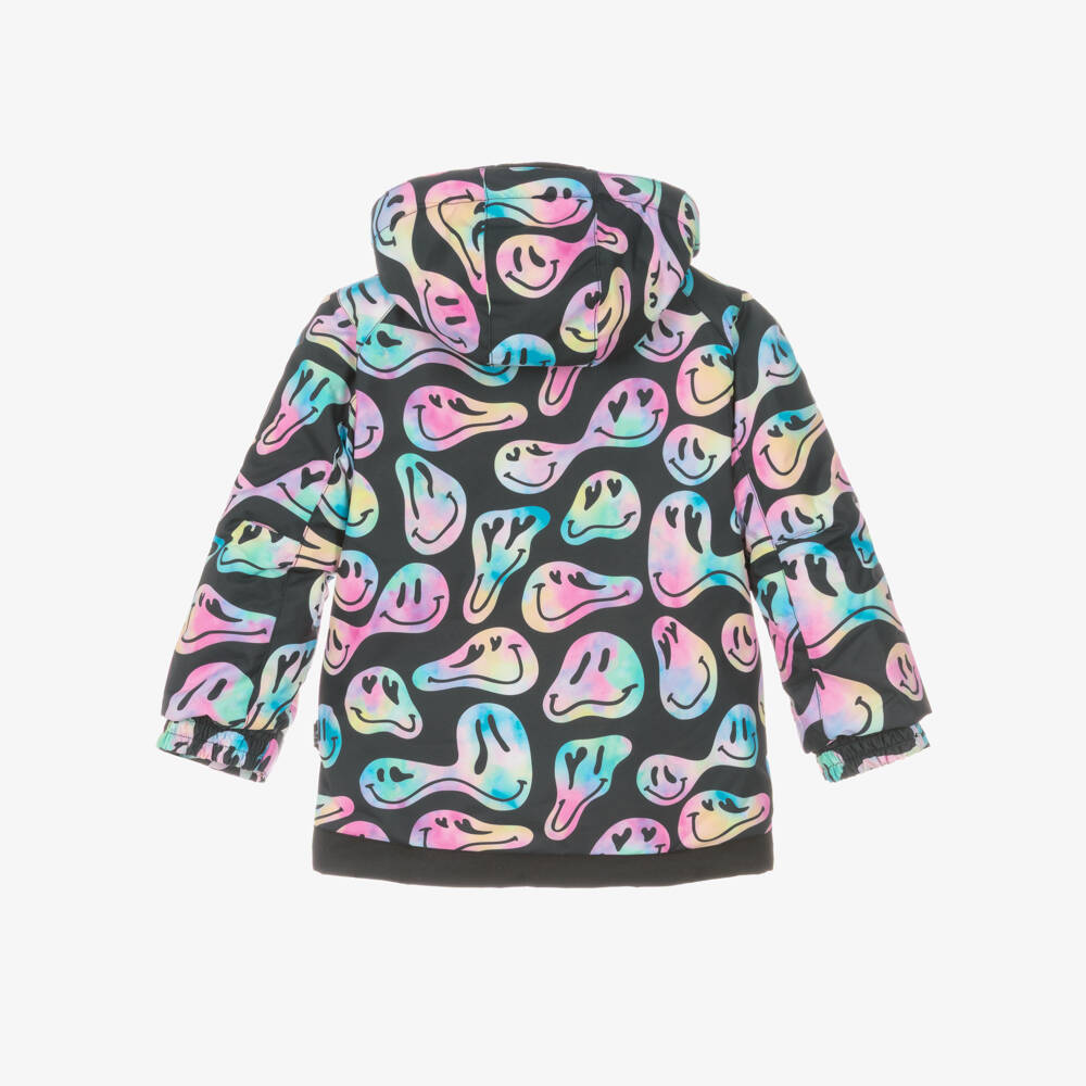 Deux par Deux-Girls Black & Pink Smiling Faces Snowsuit | Childrensalon