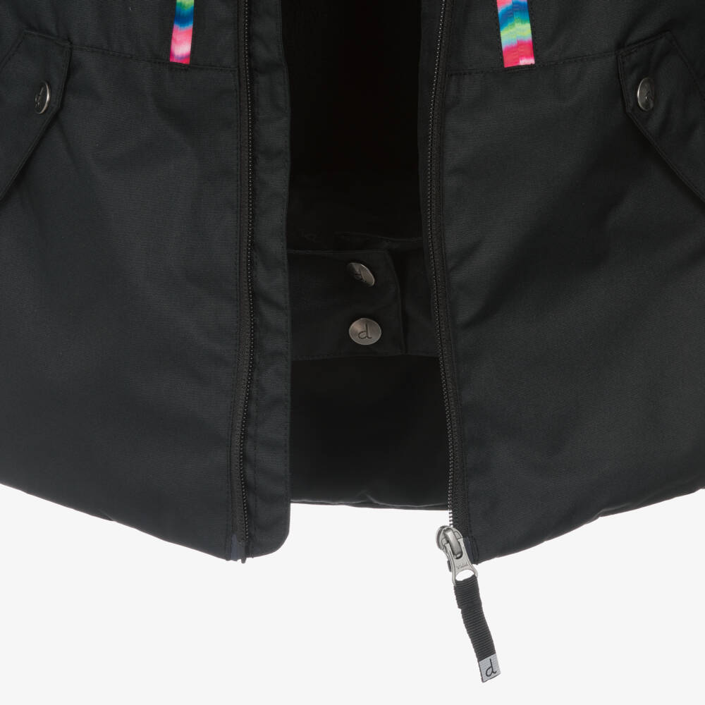 Deux par Deux-Girls Black & Pink Snowsuit | Childrensalon