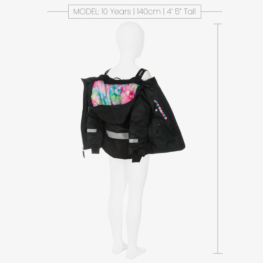 Deux par Deux-Girls Black & Pink Snowsuit | Childrensalon