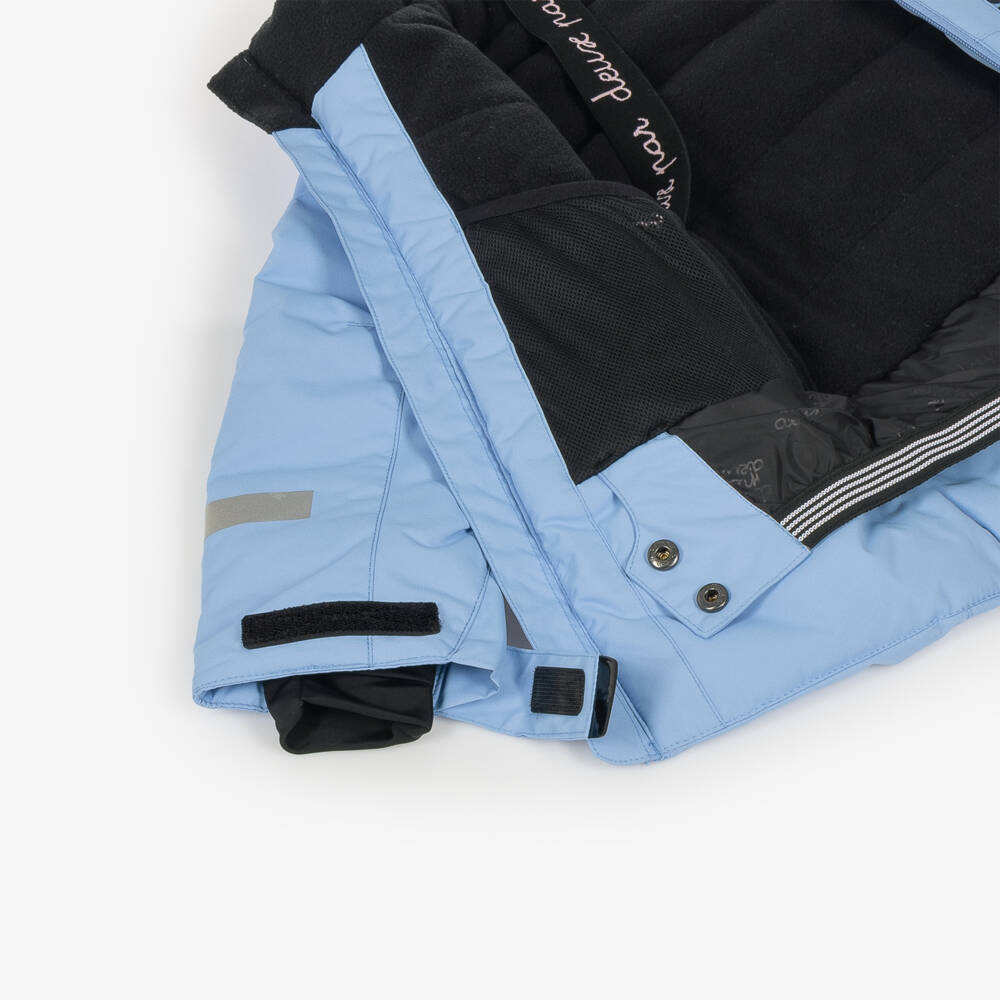 Deux par Deux-Girls Blue Leopard Print Teknik Snowsuit | Childrensalon