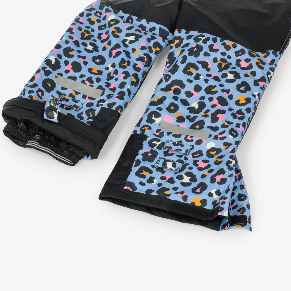 Deux par Deux-Girls Blue Leopard Print Teknik Snowsuit | Childrensalon