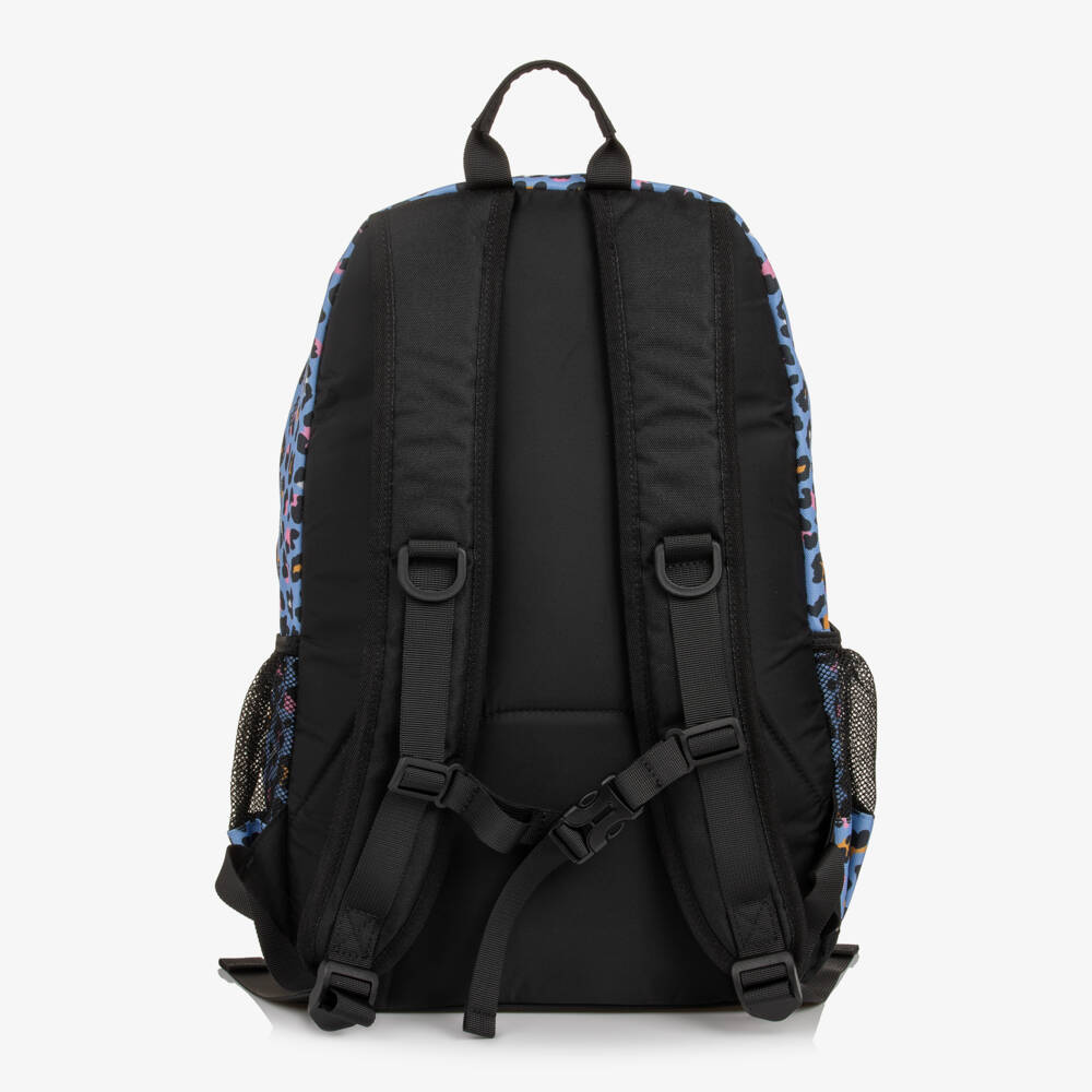 Deux par Deux-Girls Blue & Pink Leopard Print Backpack (46cm) | Childrensalon